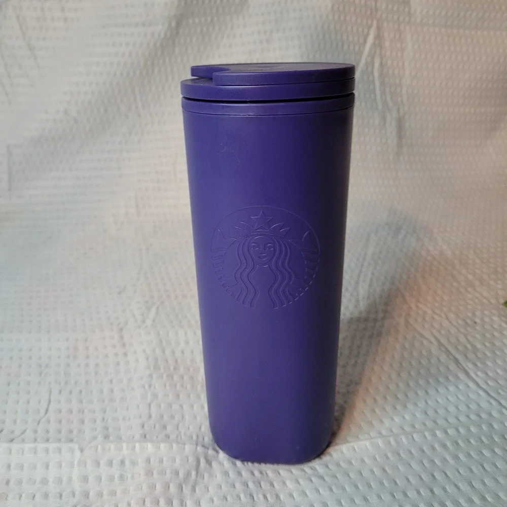Starbucks Purple Matte‎ Siren Embossed Reusable Travel Tumbler 16oz 2023 Cup